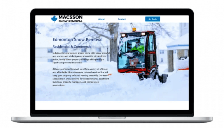 Macsson Snow Removal website