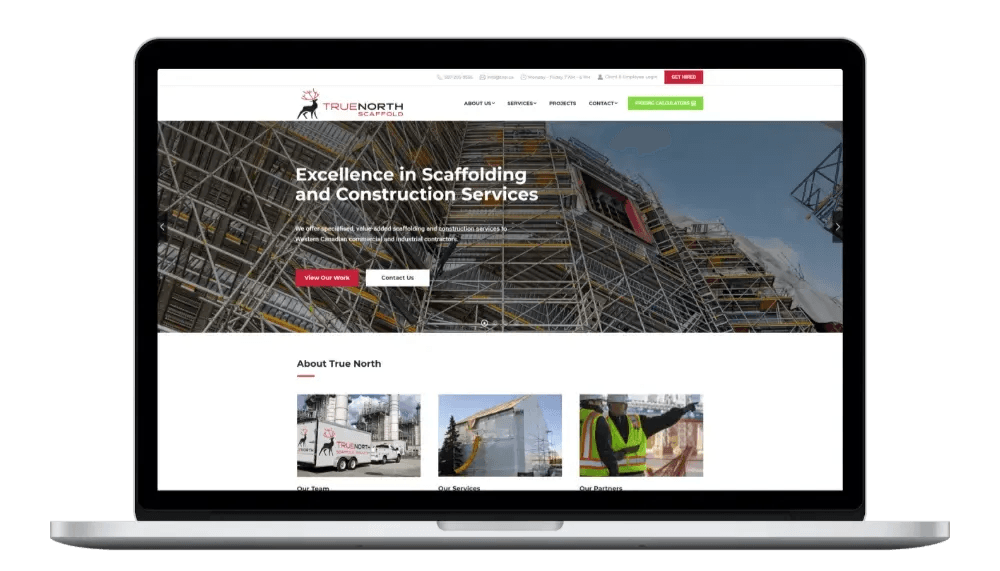 True North Scaffolding website